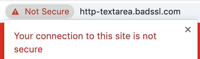 The “Not Secure” text turning red when a HTTP-website has an input field
